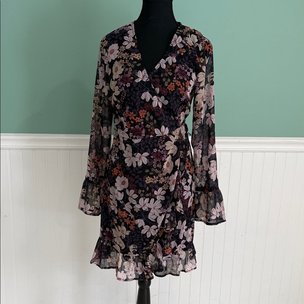 NWT Lovestitch wrap tie dress womens S